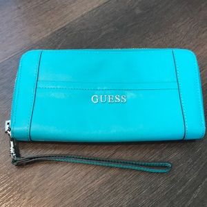 Guess Aqua Blue Wristlet Wallet